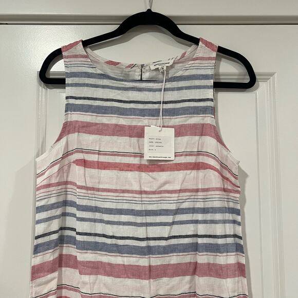 NWT Beach Lunch Lounge Linen Sundress White Blue Red Size Small - Picture 9 of 9
